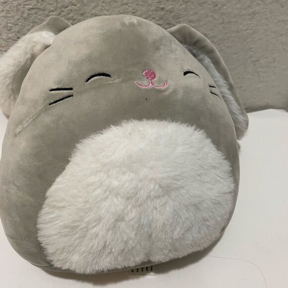 Squishmallows Blake the Bunny Rabbit 8” Plush Gray 2019 w/ Squeaker Easter - Picture 6 of 6